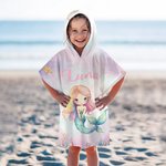 Personalizzato Mondo Sommerso Sirena Morbido Asciugatura Rapida Bambino Asciugamano da Spiaggia con Cappuccio con Nome Vacanze Estive Regalo di Compleanno Essenziale per Ragazze Amanti delle Sirene