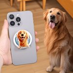 Personalized 3D Cartoon Dog Magnetic Phone Grip with Name Phone Accessory Birthday Anniversary Gift for Dog Mom Dad Pet Lovers