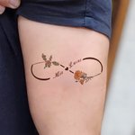 Personalized Waterproof Non-toxicity Birth Flower Infinity Symbol Temporary Tattoos with Names Party Favor Anniversary Wedding Gift for Family Friends