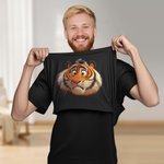 Personalised Ask Me About My Lucky Impression Funny Photo 100% Cotton T-shirt with Text Birthday Father's Day Holiday Gift for Dad Grandpa Friend