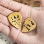 Personalized Cartoon Character Wooden Guitar Picks Storage Box Set with Name and Text Birthday Gift for Musician Guitar Player