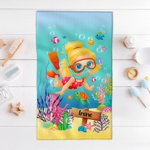 Personalized Marine Diving Super Absorbent Quick Dry Soft Towel with Name Beach Accessory Summer Vacation Birthday Gift for Kid