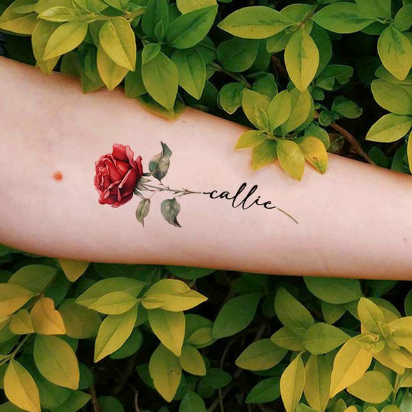 Personalised 1-3 Watercolour Birth Flower Waterproof Non-toxicity Temporary Tattoo Stickers with Name Holiday Gift for Besties Tattoo Lovers
