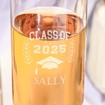 Henkilökohtainen Class of 2025 Valmistuminen Cap Champagne lasi vuosi ja nimi Party Dinner tarvikkeet Celebration Valmistuminen lahja valmistuneille