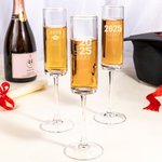 Henkilökohtainen Class of 2025 Valmistuminen Cap Champagne lasi vuosi ja nimi Party Dinner tarvikkeet Celebration Valmistuminen lahja valmistuneille