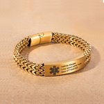 Personalised Men Medical Emergency ID Alert Bracelet with Text Gift for Epilepsy Diabetes Allergy Patients