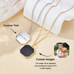 Personalized Unisex Heat-Activated Magic Hidden Photo Necklace with Engraved Text Memorial Jewelry Birthday Anniversary Gift for Family Friends