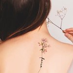 Personalised 1-3 Watercolour Birth Flower Waterproof Non-toxicity Temporary Tattoo Stickers with Name Holiday Gift for Besties Tattoo Lovers