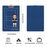 Personalized Cartoon Basketball Soccer Character Acrylic Clipboard with Name Birthday Appreciation Team Gift for Coach Team Member