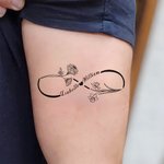Personalized Line Birth Flower Infinity Symbol Waterproof Non-toxicity Temporary Tattoos with 2 Names Wedding Party Favor Gift for Couples Friends
