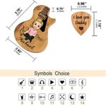 Personalized Cartoon Character Wooden Guitar Picks Storage Box Set with Name and Text Birthday Gift for Musician Guitar Player