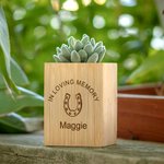 Gepersonaliseerde huisdier lijntekening hond kat pootafdruk houten bloempot met naam en tekst Home Decor Sympathie Memorial Gift voor verlies van huisdier