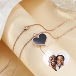 Personalized Unisex Heat-Activated Magic Hidden Photo Necklace with Engraved Text Memorial Jewelry Birthday Anniversary Gift for Family Friends