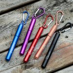 Personalisierter Wiederverwendbarer Strohhalm mit Bürste Schlüsselanhänger Teleskopischer Edelstahlhalm Tragbar Geburtstag Geschenk für Umweltbewusste