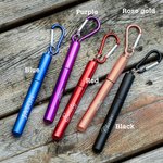 Personalisierter Wiederverwendbarer Strohhalm mit Bürste Schlüsselanhänger Teleskopischer Edelstahlhalm Tragbar Geburtstag Geschenk für Umweltbewusste