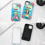 Personalized Flower Ocean Beach Vacation Cartoon Character Phone Case for iPhone or Samsung with Name Birthday Anniversary Gift for Women