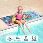 Personalized Underwater World Marine Animals Yacht Cartoon Character Soft Quick Dry Beach Towel with Name Summer Vacation Party Birthday Gift for Kids