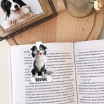 Personalised Cute 3D Cartoon Dog Magnetic Bookmark Clip with Name Reading Supplies Birthday Gift for Friends Pet Lovers Bookworms