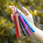 Personalisierter Wiederverwendbarer Strohhalm mit Bürste Schlüsselanhänger Teleskopischer Edelstahlhalm Tragbar Geburtstag Geschenk für Umweltbewusste