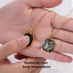 Personalized Unisex Heat-Activated Magic Hidden Photo Necklace with Engraved Text Memorial Jewelry Birthday Anniversary Gift for Family Friends