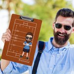 Personalized Cartoon Basketball Soccer Character Acrylic Clipboard with Name Birthday Appreciation Team Gift for Coach Team Member