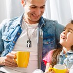 Personalized Photo Cross Dog Tag Necklace with Engraved Text Father's Day Anniversary Birthday Gift for Men