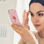 Personalized Watercolor Ballet Girl Birth Flower LED Double-Sided Compact Makeup Mirror with Name Travel  Accessories Birthday Gift for Ballerina