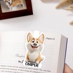Personalised Cute 3D Cartoon Dog Magnetic Bookmark Clip with Name Reading Supplies Birthday Gift for Friends Pet Lovers Bookworms