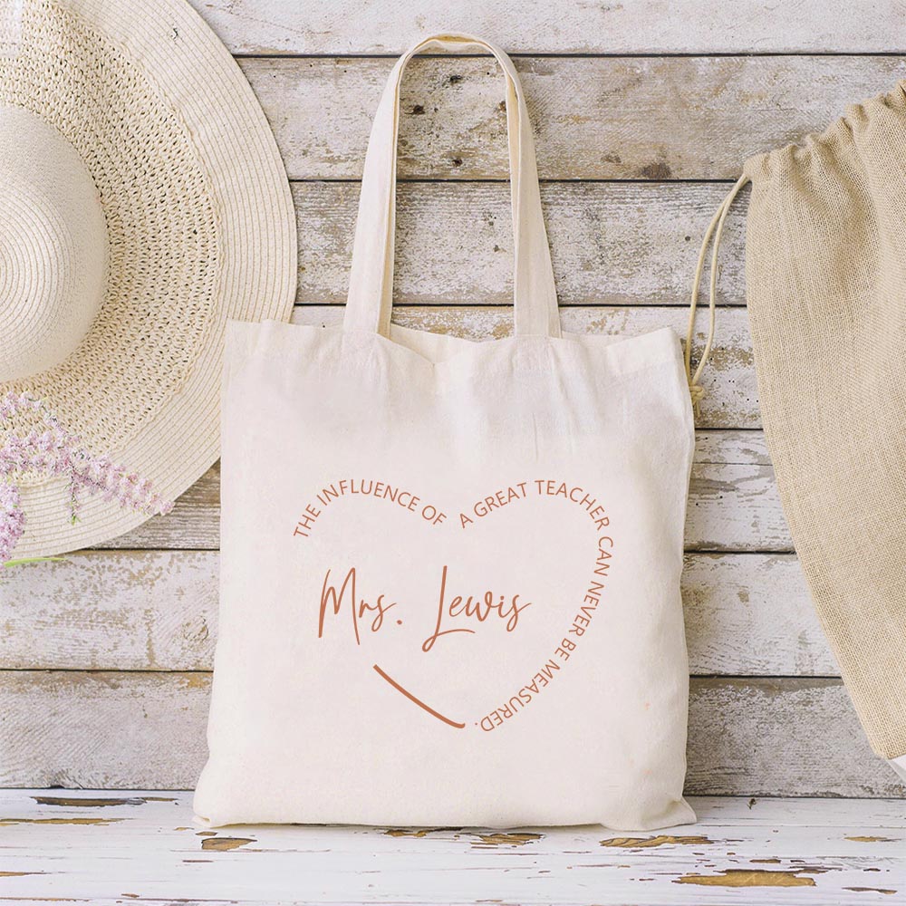 Sac en toile avec texte Semaine d'appréciation Cadeau de la journée des enseignants pour les femmes enseignantes