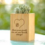 Gepersonaliseerde huisdier lijntekening hond kat pootafdruk houten bloempot met naam en tekst Home Decor Sympathie Memorial Gift voor verlies van huisdier