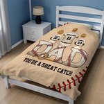 Personalized Baseball Dad Soft Throw Blanket with 1-5 Names and Numbers Room Decor Birthday Father's Day Gift for Dad Grandpa