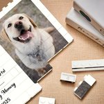 Personalised Cute Pet Paw Print Photo ABS Building Brick Puzzles with Name and Text Desk Decor Birthday Anniversary Memorial Gift for Pet Lovers