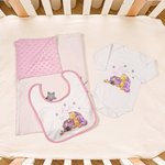 Personalized  Star Classic Winnie the Pooh 100% Cotton Baby Bib Bodysuit Blanket with Name and Date Coming Outfit Baby Shower Gift for Newborns