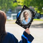 Personalized I Remembered Who Was Watching Graduation Cap Topper with Photo and Name Graduation Accessories Memorial Gift for Graduates
