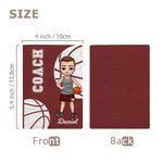 Personalized Cartoon Basketball Soccer Character PU Leather Passport Holder with Name Birthday Appreciation Gift for Coach Team Member Sports Lover