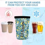 Personalised Leopard Print Floral Can Cooler Sleeve with Name Birthday Party Gift for Friends Family