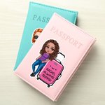 Personalized Cartoon Travel Character Cute Suitcase Waterproof Stickers with Name and Text Travel Accessories Birthday Gift for Woman Travelers