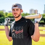 Gepersonaliseerd Baseball Cartoon Karakter Zacht T-shirt Sweatshirt met 1-11 Namen Game Day Team Accessoire Verjaardagscadeau voor vrienden Coach Teamgenoten