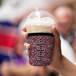 Personalised Leopard Print Floral Can Cooler Sleeve with Name Birthday Party Gift for Friends Family