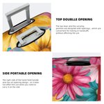 Personalized Artistic Watercolor Flower Stripe Design 18-32 Inches Luggage Cover with Name Travel Accessories Birthday Gift for Family Friends