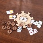 Jeu de Dominos en Bois Personnalisé avec Texte gravé Cadeau Anniversaire Soirée Jeux pour Famille Amis