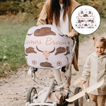 Personalised Cowboy Hat and Boots Soft Baby Swaddle Hat Bow Headband Set with Name Coming Home Outfit Baby Shower Birthday Gift for Newborns