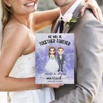 Personalized We Will Be Together Forever Cartoon Bride and Groom Building Brick Puzzles with Name and Date Wedding Anniversary Gift for Couple