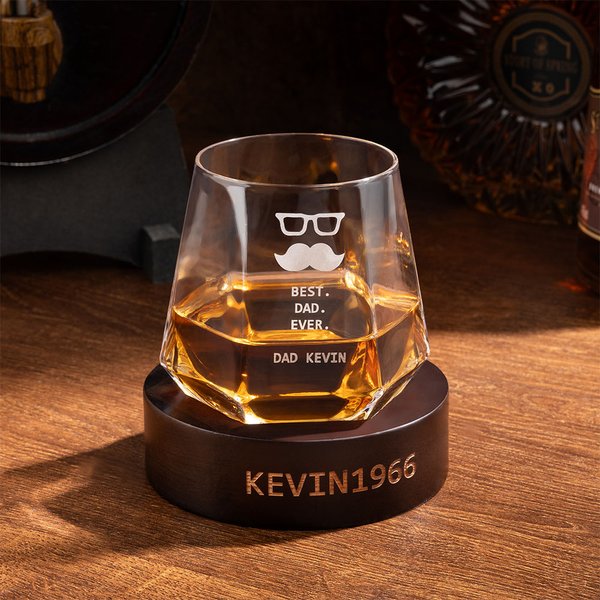 Bicchiere da caffè Whiskey con base in legno