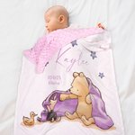 Personalized  Star Classic Winnie the Pooh 100% Cotton Baby Bib Bodysuit Blanket with Name and Date Coming Outfit Baby Shower Gift for Newborns