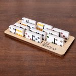 Jeu de Dominos en Bois Personnalisé avec Texte gravé Cadeau Anniversaire Soirée Jeux pour Famille Amis