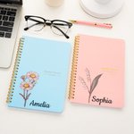 Henkilökohtainen Syntymä Kukka Viikoittainen suunnittelija Spiral A5 muistikirja nimellä Uusi vuosi Valmistuminen Syntymäpäivä Lahja perheelle Ystävät