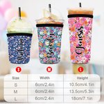 Personalised Leopard Print Floral Can Cooler Sleeve with Name Birthday Party Gift for Friends Family