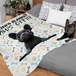 Personalisierte niedliche Pfote Knochen 3D Cartoon Hund Design weiche Decke mit Namen Home Decor Geburtstagsgeschenk für Hundehalter