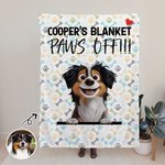 Personalisierte niedliche Pfote Knochen 3D Cartoon Hund Design weiche Decke mit Namen Home Decor Geburtstagsgeschenk für Hundehalter
